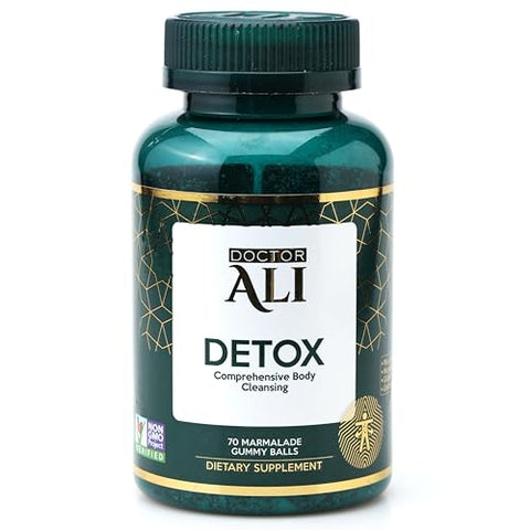 MEHRIGIYO - Doctor Ali – Gomas Detox para Limpeza Completa do Corpo | Ingredientes Orgânicos | 70 Unidades | Sem Glúten | Sem Gelatina | Não-OGM | Halal