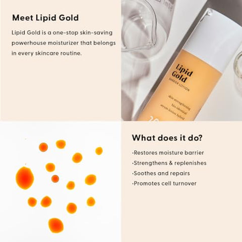 Lipid Gold – Hidratante com Ceramidas Fortalecedoras da Pele, Sérum de Niacinamida, Hidratação – 30ml - Stratia