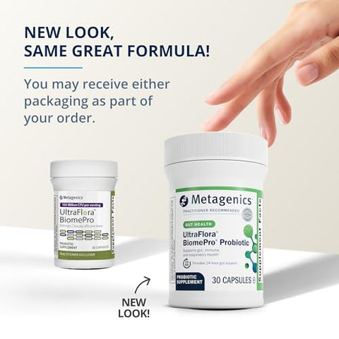 UltraFlora BiomePro – Probiótico Multicêntrico Diário – Saúde Digestiva* – Suporte Imunológico* – Probiótico de Prateleira – 30 Cápsulas - Metagenics