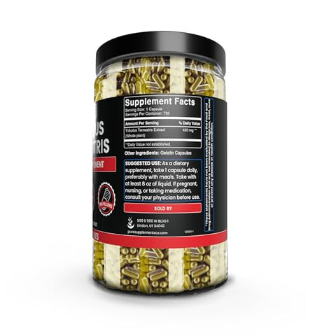 PURE ORIGINAL INGREDIENTS - Tribulus Terrestris Puro com Ingredientes Originais, Sem Preenchedores de Magnésio ou Arroz, Sempre Puro, Verificado em Laboratório (730 Cápsulas)