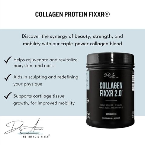 Fixxr - Colágeno 2.0 Dr. Amie | 3 Peptídeos Bioativos de Colágeno | Sem Sabor 30 Porções