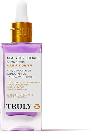 Beauty Acai Your Boobies Serum – Serum Natural para Aumentar a Elasticidade da Pele dos Seios com Óleo Essencial Natural Firmador – Para Seios Firmes e Levantados! Orgânico, Livre de Transgênicos - Truly