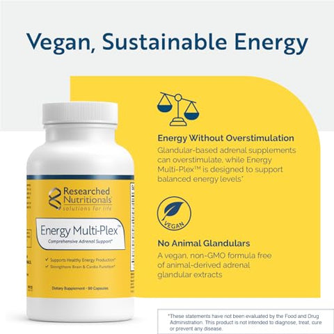 Energy Multi-Plex – Suporte à Saúde Adrenal, Energia - Researched Nutritionals