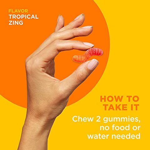 Hello Happy Gummy Worms – Equilíbrio de Humor, Vitamina D, Açafrão, Suplemento Mastigável para Adultos, Sabor Tropical – 60 Unidades - OLLY