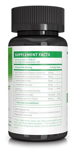 Losoki - Suplemento de Suporte Hepático com Cardo Mariano Silimarina, Extrato de Alcachofra e Cúrcuma – Melhore a Função Hepática e Promova o Bem-Estar Digestivo – 60 Comprimidos