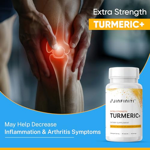 Curcumin Turmeric Extra Forte com Sinergia Aprimorada e Bioavaibilidade – Suporte para Articulações - Jinfiniti