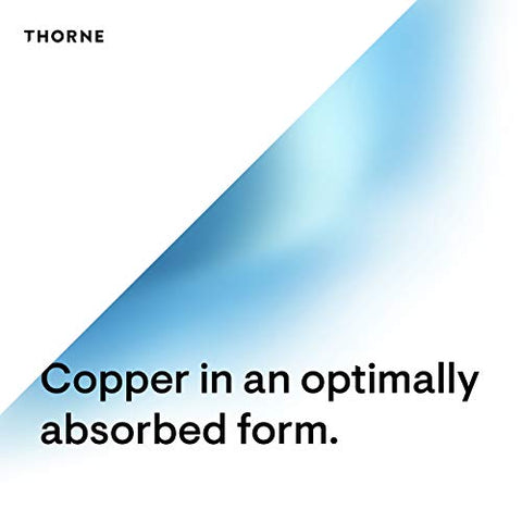 THORNE - Thorne Copper Bisglycinate – Suplemento Mineral Traço de Alta Absorção – 60 Cápsulas