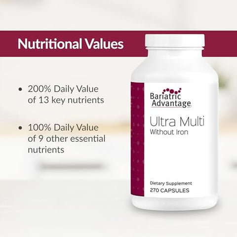 Ultra Multi – Multivitamina de Alta Potência para Pacientes de Cirurgia Bariátrica – Cápsula Multivitamínica Bariátrica – com Cálcio, Vitamina C - Bariatric Advantage