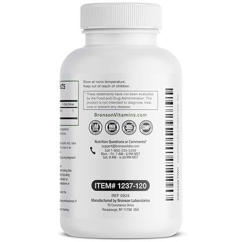 Berberine HCI 500 MG – 120 Cápsulas Vegetarianas de Berberis Aristata – Não-OGM - Bronson