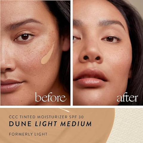 CCC Clean Corrective com Vitamina C Hidratante com Cor | FPS 30 Mineral | Vegano Cruelty Free | Dune Light Medium, 30 ml - Honest Beauty