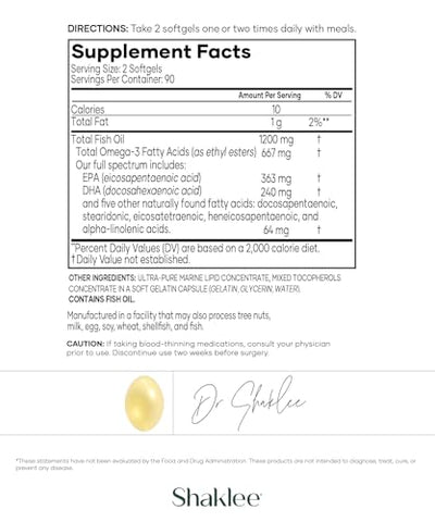 OmegaGuard – Ômega-3 Puro e Limpo para Coração, Olhos e Cérebro – 60 cápsulas de 1000 mg - Shaklee