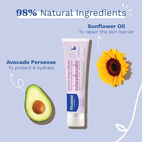 Mustela Creme para Assaduras 123 – Proteção da Pele com Óxido de Zinco – Sem Fragrância – 50g