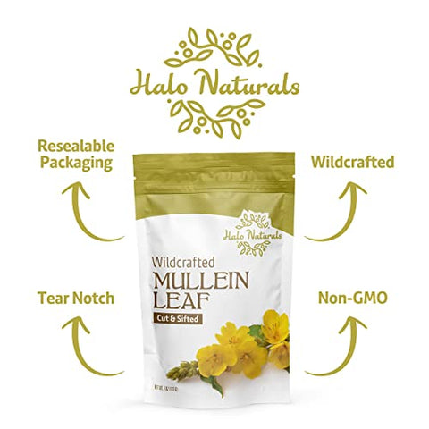 Mullein Leaf Wildcrafted Cut – Folha de Verbascum Thapsus Selvagem – 50g - Halo Naturals