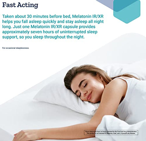 Melatonina IR/XR, 120 Cápsulas (Pacote com 2) – Imediata | Comprimidos para Dormir | Saúde e Bem-Estar - Life Extension
