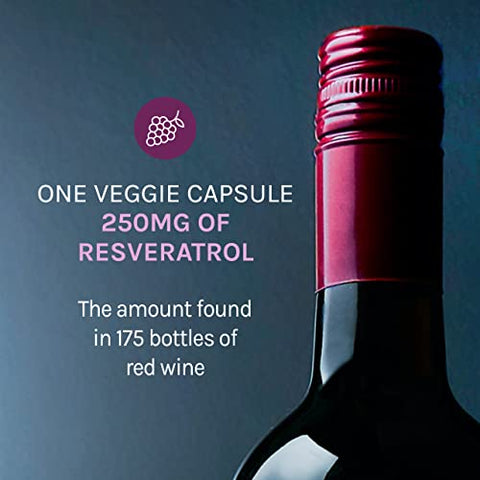 Reserveage Nutrition - Reserveage Beauty Resveratrol 250 mg – Melhor Trans-Resveratrol – Antioxidante Vegano para Células