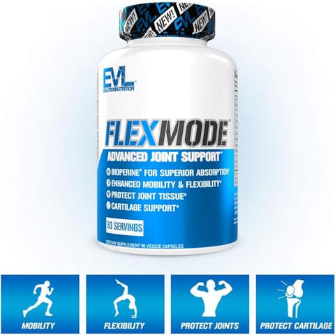 Suporte Articular de Alta Absorção com Glucosamina, Condroitina, MSM, Boswellia, Ácido Hialurônico – 30 Porções - Evlution