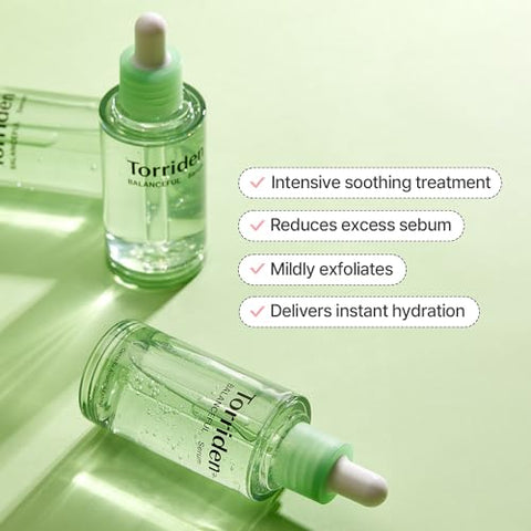 BALANCEFUL Cica Serum: Essência Facial Hidratante, Equilibrante e Calmante com 5 Extratos de Centella Asiática para Pele Oleosa, Mista e Sensível – 30ml - Torriden