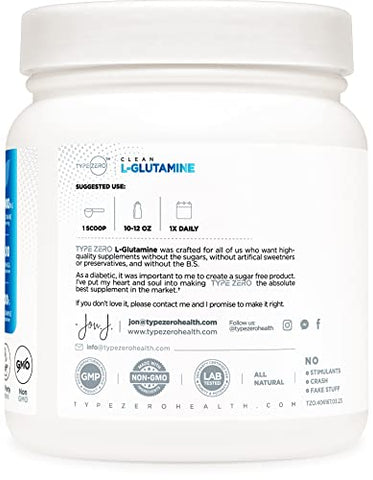 L-Glutamine em Pó (500g) – Suplemento Puro de L-Glutamina para 3 Meses – Vegano, Sem Glúten, Sem Aditivos - Type Zero