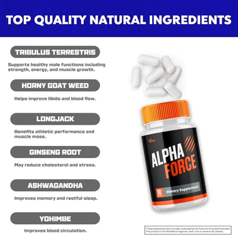 Vytax - Alpha Force Capsules – Fórmula Avançada, Máximo Desempenho e Suplemento Natural (5 Pacotes)
