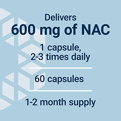N-Acetyl-L-Cysteine (NAC) – Saúde Imune, Respiratória e Hepática – 600 mg – Antioxidante Potente – Fácil Absorção – Embalagem Dupla 60 Cápsulas - Life Extension