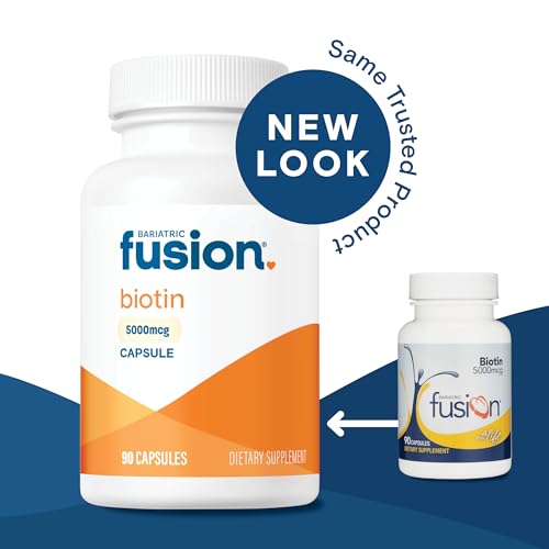 Biotina 5000mcg | Cápsulas Fáceis de Engolir | Suplemento de Biotina para Crescimento Capilar | 90 Unidades | 3 Meses de Fornecimento - Bariatric Fusion