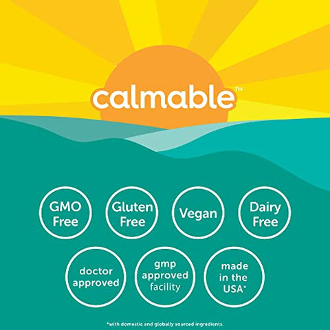 Calmable - Apoio para Alívio do Estresse para Adolescentes – Vegano – Piridoxina B6, L-Teanina – Suplemento Alimentar de Vitaminas – 60 Cápsulas