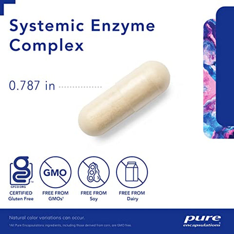 Pure Encapsulations - Complexo Enzimático Systemic Encapsulations Puro – Suporte à Recuperação Muscular – 60 cápsulas