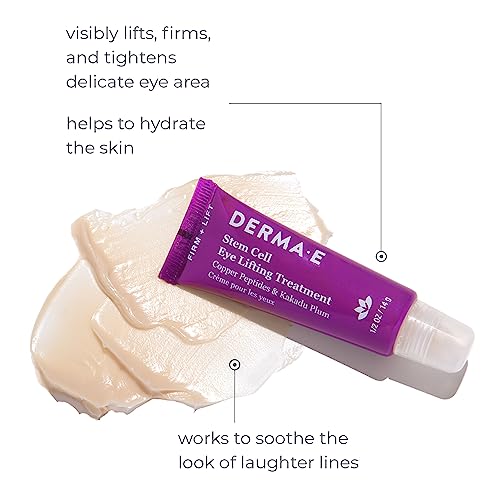 Creme para os Olhos com Células-Tronco – Ação Múltipla Firmadora e Tensora para a Área dos Olhos e Pálpebras Superiores – Hidratante e Revitalizante, 15g - Derma E