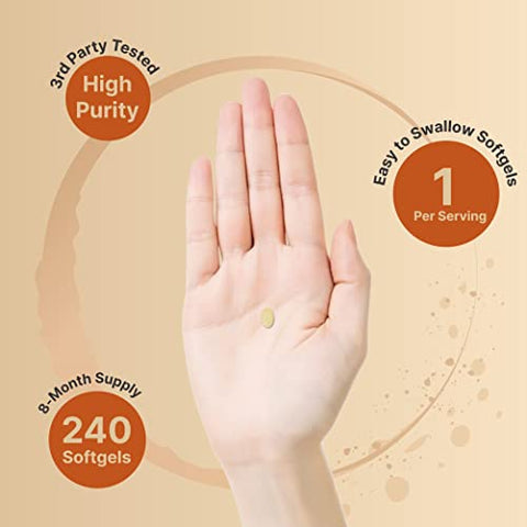 Vitamina D3 5000 K2 (MK7) com Óleo de Coco Virgem, 240 Softgels, 100mcg, Suporte 2 em 1, Duo-Ack | 8 Meses de Suprimento | Testado por Terceiros, Não OGM - NatureBell