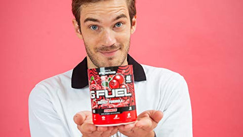 PewDiePie – Pó Energético, Sem Açúcar, Foco com Cafeína Limpa, Mistura para Água, Sabor de Lingonberry, Aminoácidos de Foco, Vitaminas e Antioxidantes – 280g (40 Porções) - G Fuel