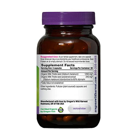 Oregon's Wild Harvest - Oregon’s Wild Harvest Leite de Cardo Orgânico Certificado, 90 Cápsulas – Marca Oregon’s Wild Harvest