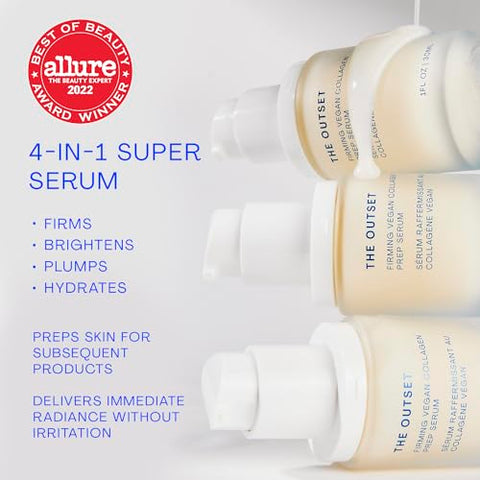 Sérum Vegano Firmador The Outset – Suave, Sem Fragrância – Hidratante, Iluminador, Preenchedor e Anti-Envelhecimento – Limpo, Vegano, Livre de Glúten – 30ml
