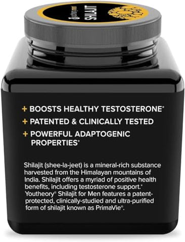Shilajit para Homens – Cápsulas de 250 mg – Suplemento Energético – Suporta Resistência - Youtheory