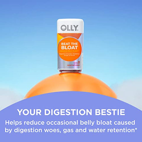 Cápsulas Beat The Bloat, Enzimas de Suporte Digestivo, Suplemento para Mulheres – 25 Unidades - OLLY