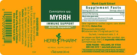 Extrato Líquido de Mirra para Suporte ao Sistema Imunológico – 30ml (DMYRR01) - Herb Pharm