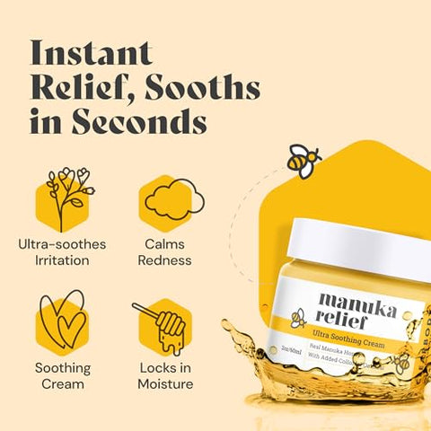 Clearbody Organics - Creme Clearbody Manuka Honey para Eczema – Hidratante Orgânico de Mel para Aliviar Pele Seca e com Coceira – Loção de Mel e Aveia Coloidal para Eczema, Fórmula à Base de Plantas