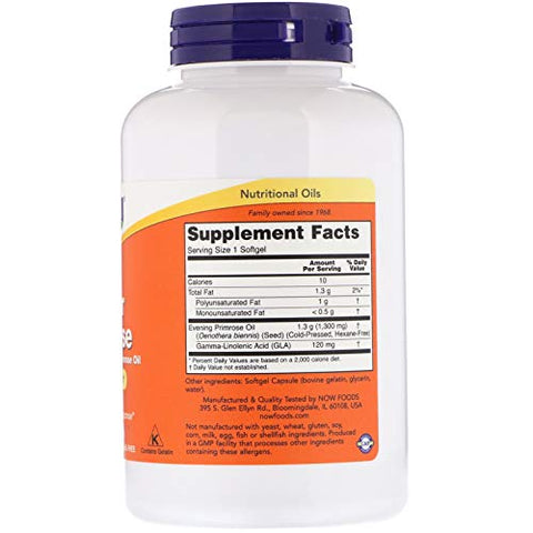 NOW Foods - Now Foods Super Primrose 1300mg – 120 cápsulas (Pacote com 2) – Óleo de Prímula – Saúde Feminina – 100% Natural
