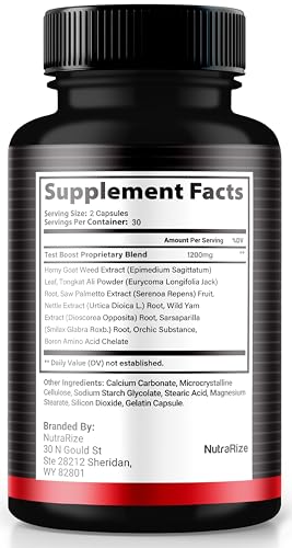NutraRize - Titan Boost – Suplemento Masculino para Aumento de Desempenho – 2 Unidades – Fórmula Potente com Tongkat Ali e Wild Yam Root – Oficial