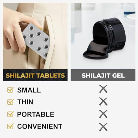 Santegra - 30,000 MG de Comprimidos de Shilajit, 100%% Puro de Shilajit, 60 Unidades – Shilajit Himalaia Orgânico Rico em Ácido Fúlvico
