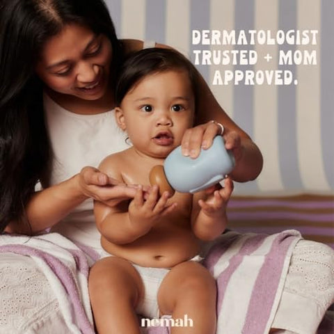 Nemah - Nēmah Loção para Bebês Recém-Nascidos – Loção Calmante para Pele Sensível, Hidratante para Banho do Bebê, Loção Corporal Orgânica para Bebês, Aloe Vera Ativadora, Camomila Actismart
