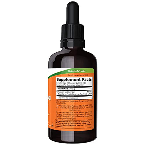 Suplementos, Extrato Líquido de Kava Kava com Glicerina, Inclui Conta-gotas, Relaxamento*, 60 ml - NOW Foods