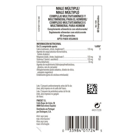 SOLGAR - Solgar Male Multiple – 60 Comprimidos – Multivitamínico, Mineral – Marca Solgar