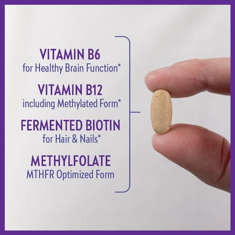 Vitamin B Complex Orgânico Fermentado, 100%% Vegano, Livre de Glúten – 60 Cápsulas para Energia Celular, Cérebro e Beleza - New Chapter