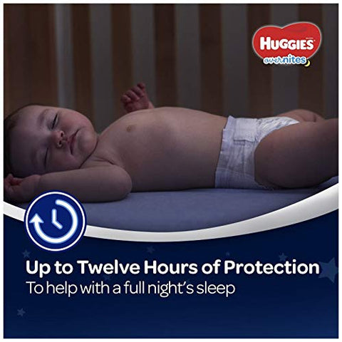 Fraldas HUGGIES OverNites, Tamanho 5 (12 kg), 18 un, Fraldas Noturnas, Pacote Econômico (Embalagem Pode Variar)