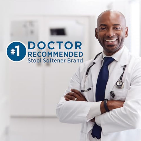 2 em 1: Laxante Estimulante e Amolecedor de Fezes para Alívio Suave e Eficaz da Constipação, Docusato de Sódio e Senosídeos, 60 Comprimidos - Colace