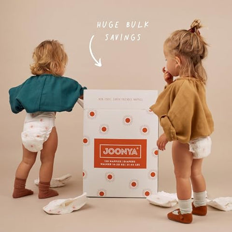 JOONYA - Fraldas Joonya Baby, Tamanho 4 L (7-14 kg) – 1 Pacote com 25 – Nova Linha – Não Tóxicas, Eco-Friendly, Ultrafinas, Uso Noturno – Fabricadas na Dinamarca