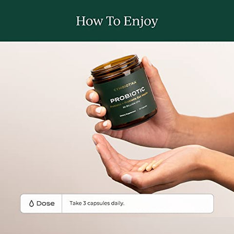 Suplemento de Saúde Intestinal Probiótico e Prebiótico para Mulheres - CYMBIOTIKA