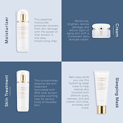Super Aqua Cell Renew Snail Cream 52ml – Fórmula anti-envelhecimento e iluminadora com 65% de extrato de muco de caracol, solução premium para pele danificada - MISSHA