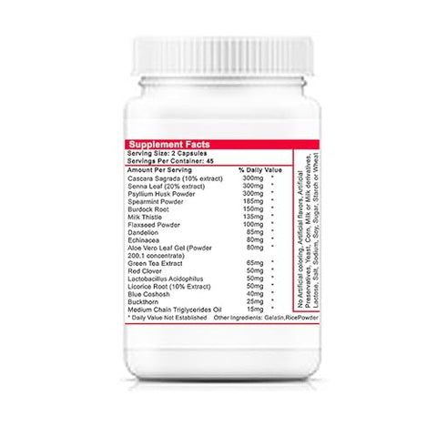 Generic - Suporte ao Fígado Detox e Limpeza do Cólon, Reforço Imunológico – 90 Cápsulas Vegetais