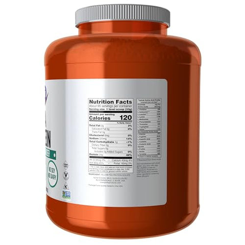 Sports Nutrition, Proteína de Ervilha 24 g, Absorção Rápida, Pó Sem Sabor, 7 Libras - NOW Foods